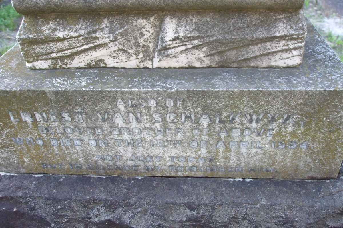 SCHALKWYK Ernest, van -1934