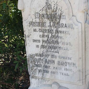 BRAND Fredrik J.C. -1909 &amp; Mary Ann BROWN 190?