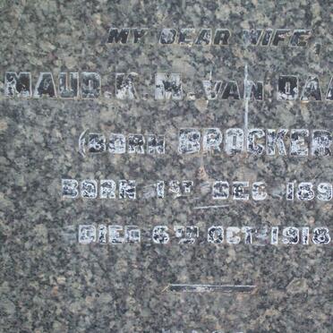 BROCKER John W.A. -1936 :: DAALEN Maud K.M., van nee BROCKER 1895-1918 