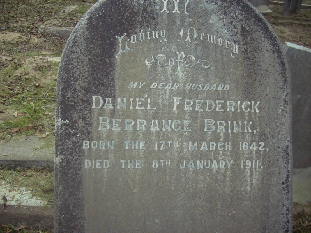 BRINK Daniel Frederick Berrange 1842-1911