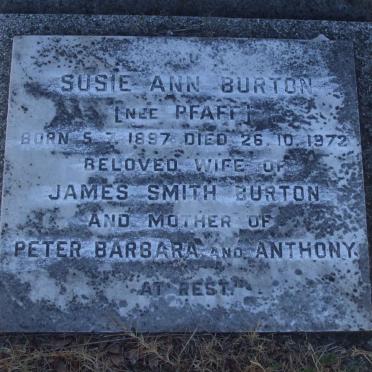 BURTON Susie Ann nee PFAFF 1897-1972