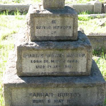 BURTON Charles Samuel 1868-1916 &amp; Hannah 1872-1966