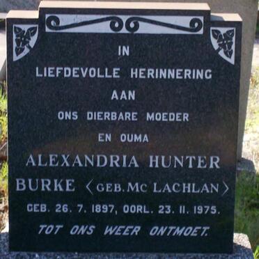 BURKE Alexandria Hunter nee McLACHLAN 1897-1975