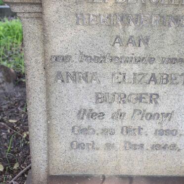 BURGER Anna Elizabeth nee DU PLOOY 1890-1945