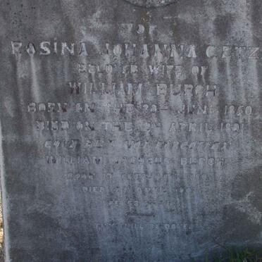 BURCH Rosina Johanna nee GETZEN 1850-1891