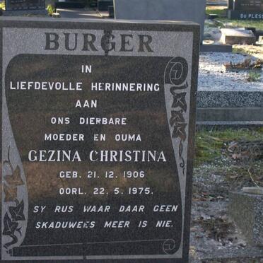 BURGER Gezina Christina 1906-1975