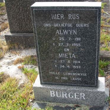 BURGER Alwyn 1911-1955 &amp; Mieta 1914-1993