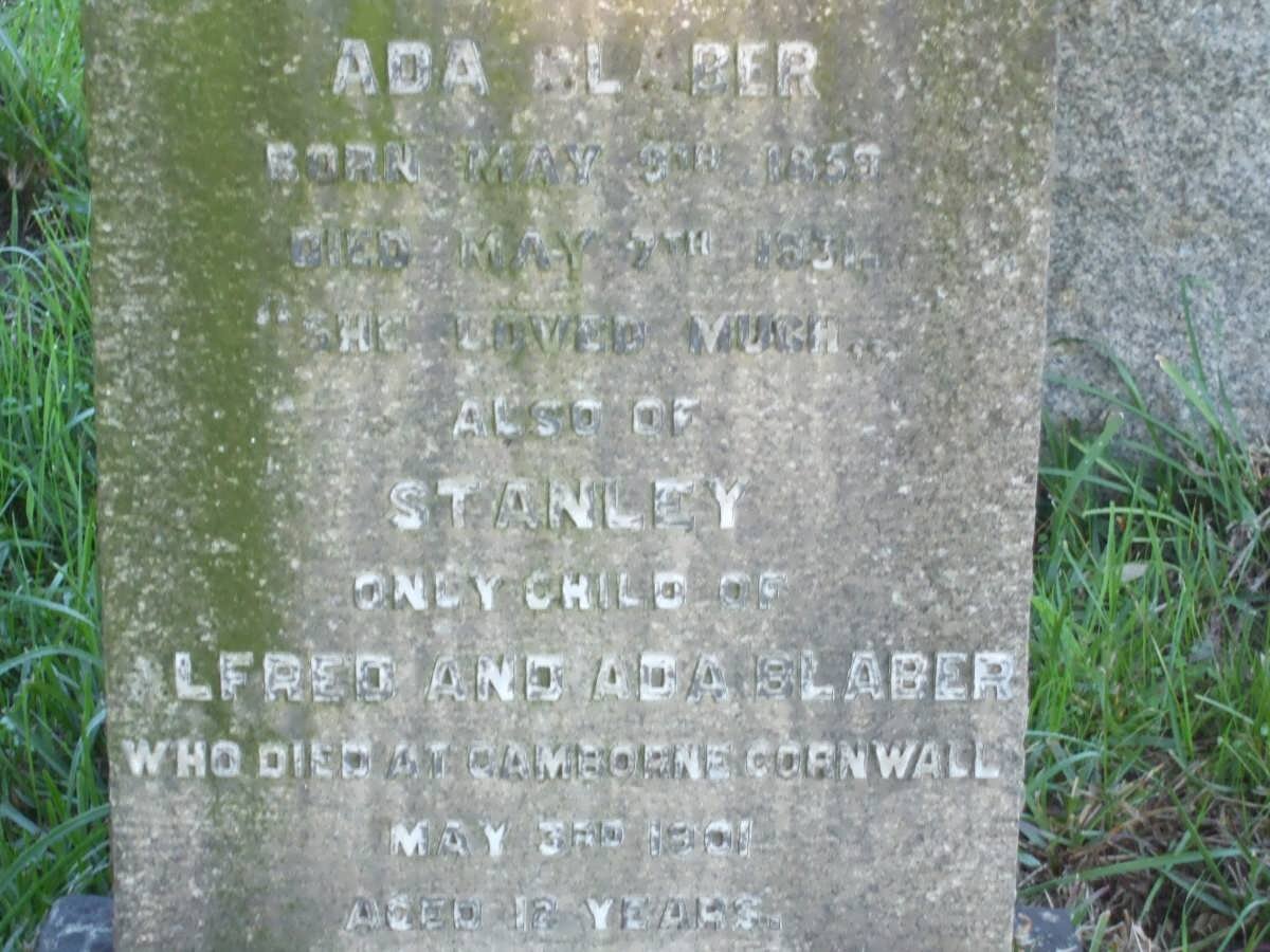 BLABER Ada 1859-1931 :: BLABER Stanley -1901