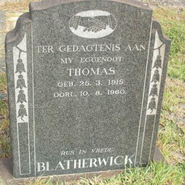 BLATHERWICK Thomas 1915-1960