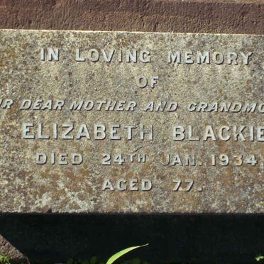 BLACKIE Elizabeth  -1934