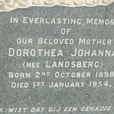 BLERK Dorothea Johanna, van nee LANDSBERG 1898-1954