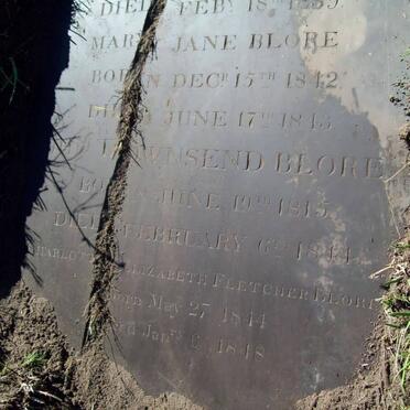 BLORE Mary Jane 1842-1843 :: BLORE John Townsend 1815-1844 :: BLORE Charlotte Elizabeth Fletcher 1844-1848