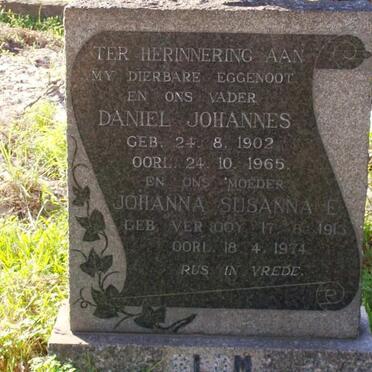 BLOM Daniel Johannes 1902-1965 &amp; Johanna Susanna E. VERNOOY 1913-1974