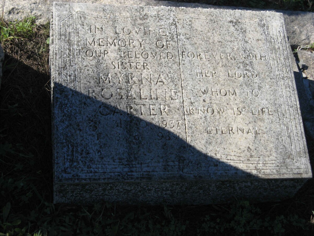 CARTER Myrna Rosaline 1937-1989
