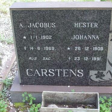 CARSTENS A. Jacobus 1902-1969 &amp; Hester Johanna 1909-1991
