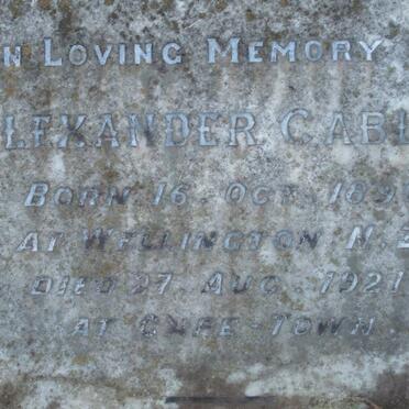 CABLE Alexander 1890-1921