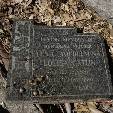 CATLIN Wilhelmina Louisa nee SASS -1950