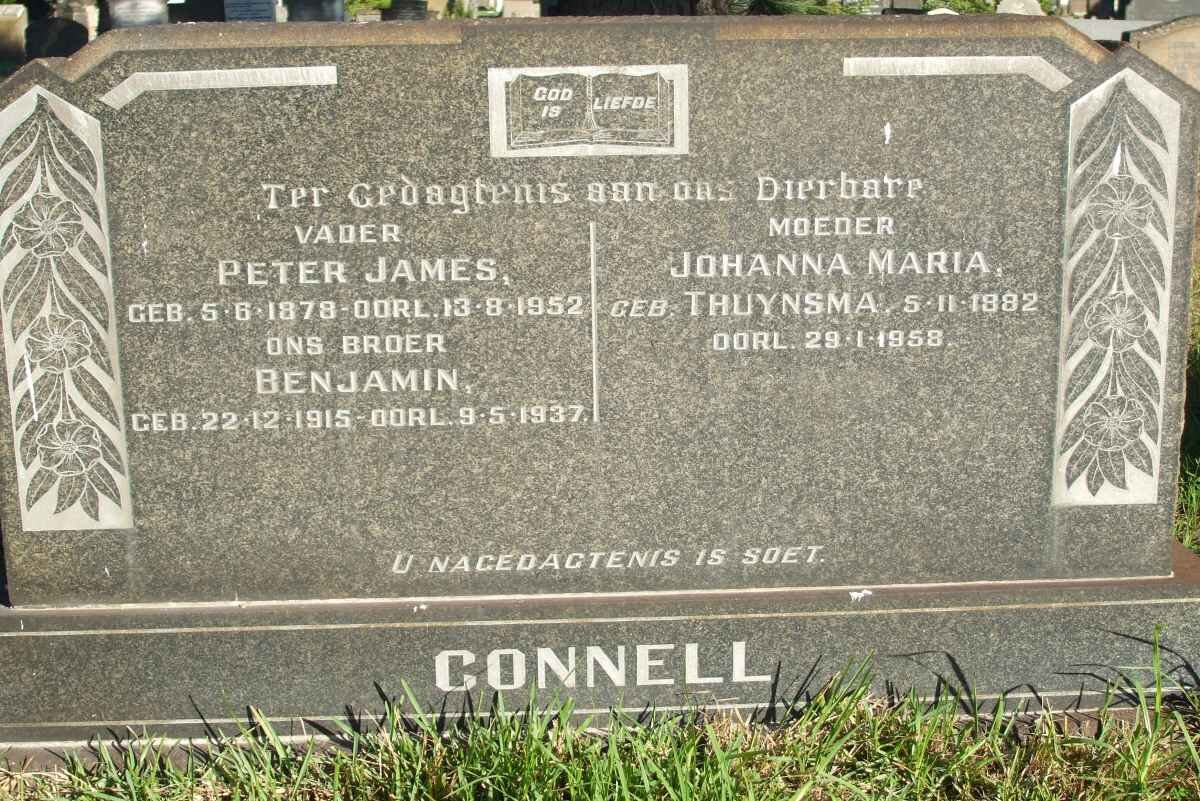 CONNELL Peter James 1878-1952 &amp; Johanna Maria THUYNSMA 1882-1958 :: CONNELL Benjamin 1915-1937