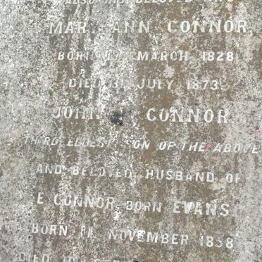 CONNOR Alexander 1831-1899 &amp; Mary Ann 1828-1873 :: CONNOR John F. 1858- ?  