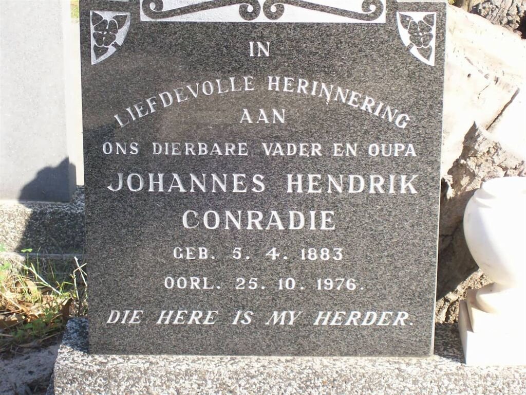 CONRADIE Johannes Hendrik 1883-1976