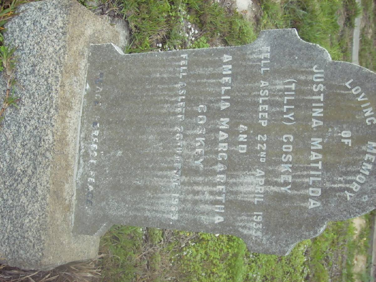 COSKEY Justina Matilda -1935 :: COSKEY Amelia Margaretha -1963