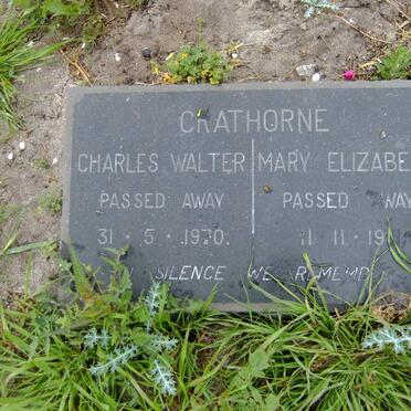 CRATHORNE Charles Walter -1970 &amp; Mary Elizabeth -1971