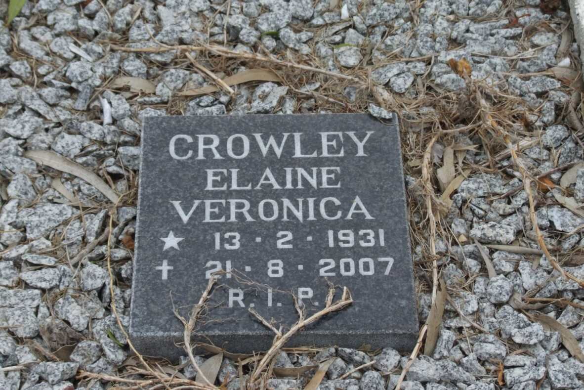 CROWLEY Elaine Veronica 1931-2007