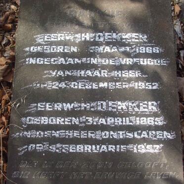 DEKKER H. 1865-1957 &amp; Baukje 1866-1952