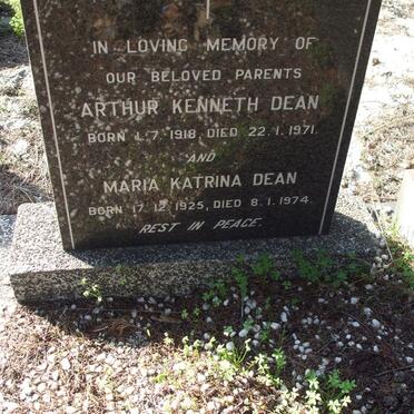 DEAN Arthur Kenneth 1918-1971 &amp; Maria Katrina 1925-1974