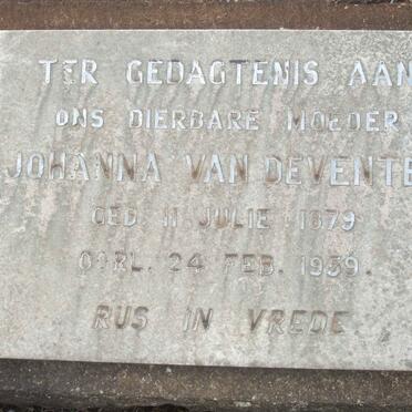 DEVENTER Johanna, van 1879-1959