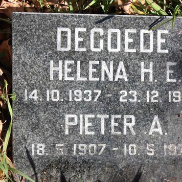 DEGOEDE Pieter A. 1907-1979 :: DEGOEDE Helena H.E. 1937-1997