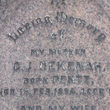 DEKENAH G.J. nee PENTZ  -1894