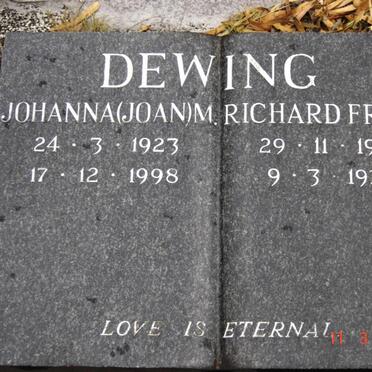 DEWING Richard Frank  1916-1973 &amp; Joanna M. 1923-1998