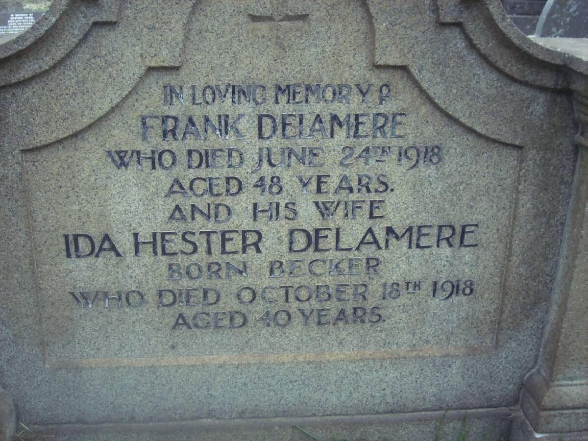 DELAMERE Frank -1918 &amp; Ida Hester BECKER -1918