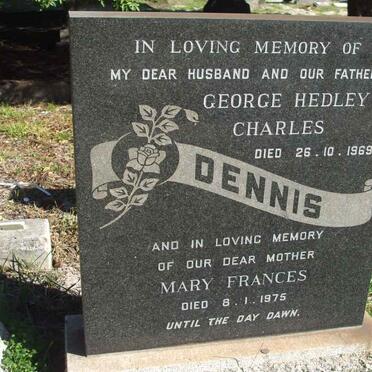 DENNIS George Hedley Charles -1969 &amp; Mary Frances -1975