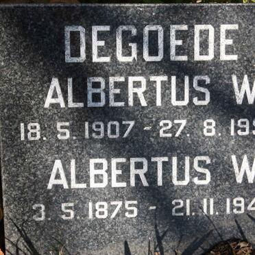 DEGOEDE Albertus W. 1875-1948 :: DEGOEDE Albertus W. 1907-1998