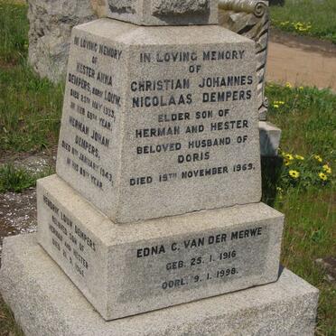 DEMPERS Christian Johannes Nicolaas -1969 :: MERWE Edna C., van der 1916-1998