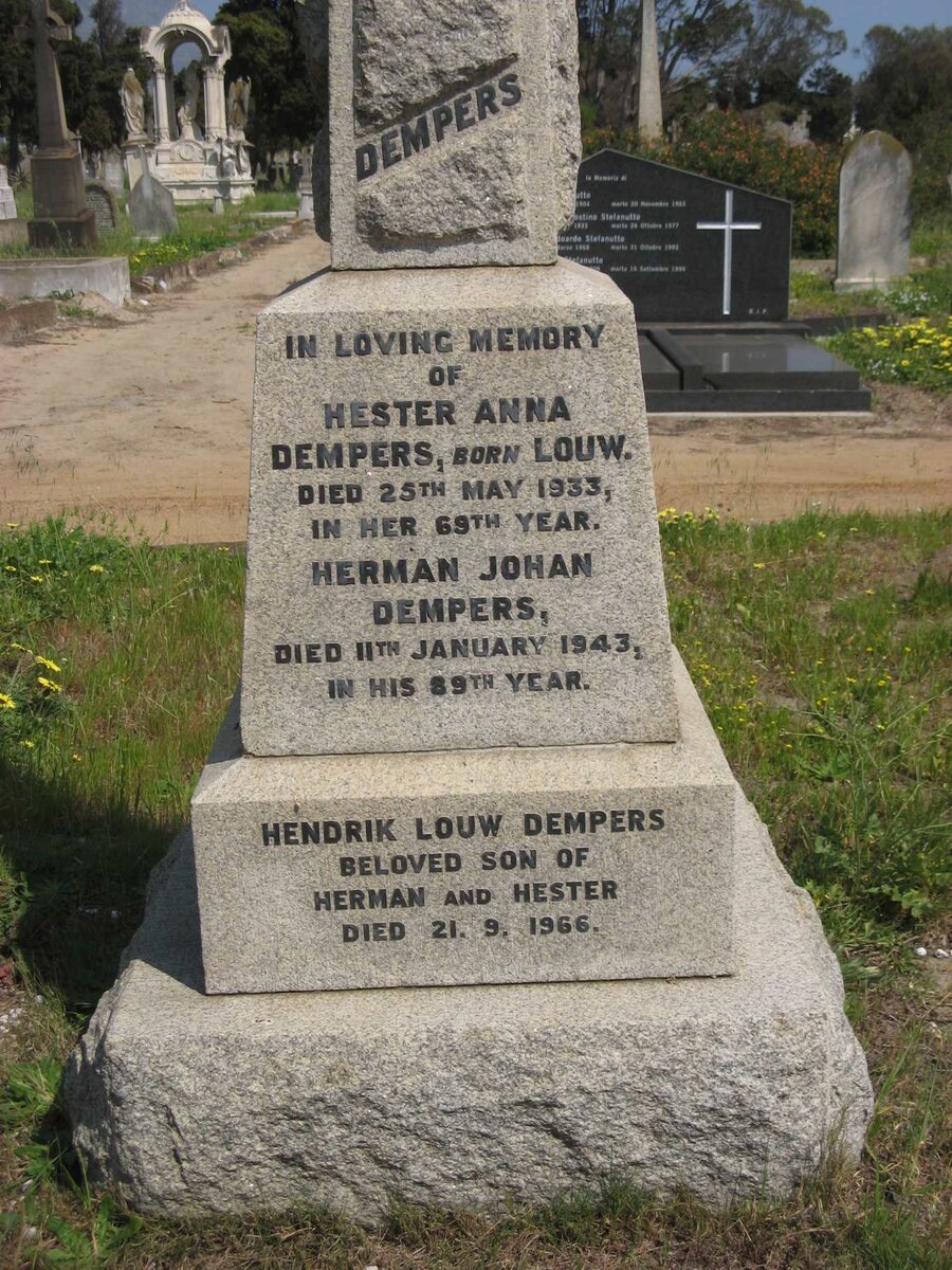 DEMPERS Herman Johan -1943 &amp; Hester Anna LOUW -1933 :: DEMPERS Hendrik Louw -1966