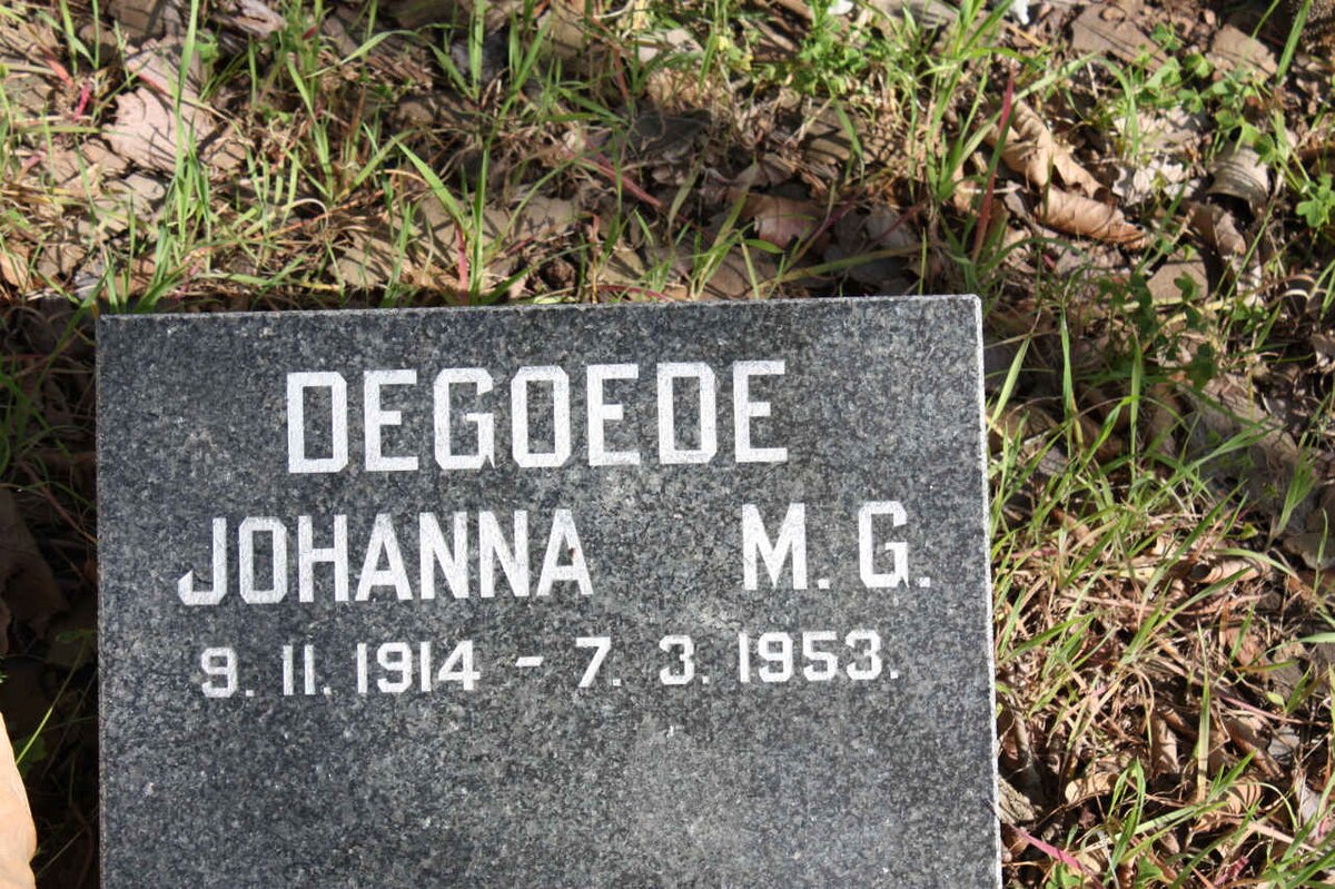 DEGOEDE Johanna M.G. -1914-1953