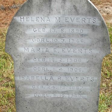 EVERTS Helena M. 1890-1946 :: EVERTS Maria E. 1906-1906 :: EVERTS Isabella B. 1887-1960