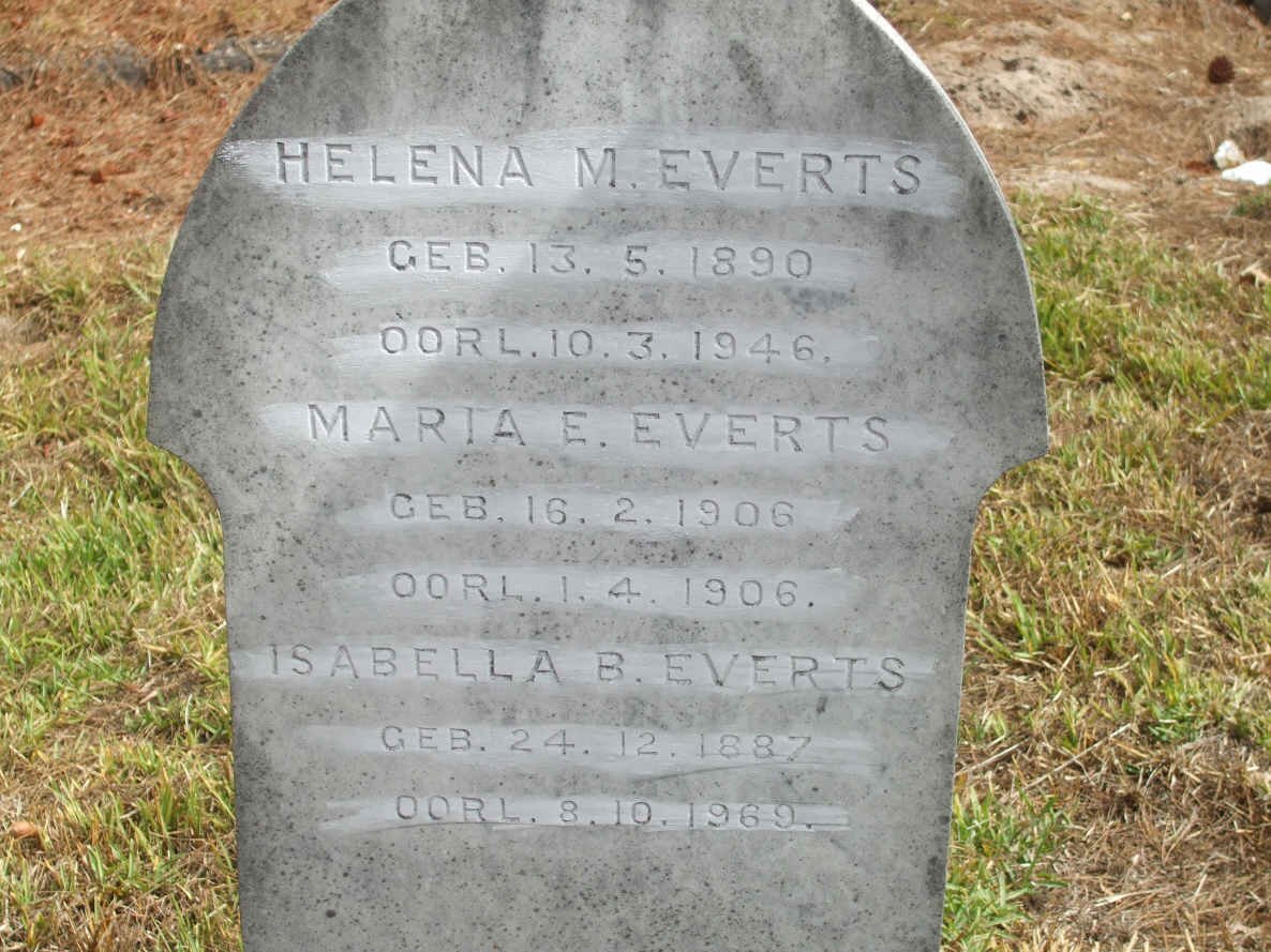 EVERTS Helena M. 1890-1946 :: EVERTS Maria E. 1906-1906 :: EVERTS Isabella B. 1887-1960