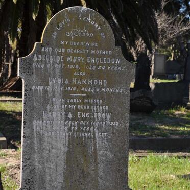 ENGLEDOW Harry A. -1922 &amp; Adelaide Mary -1918 :: HAMMOND Lydia -1918 