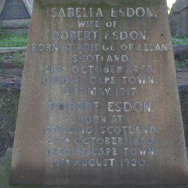 ESDON Robert 1850-1920 &amp; Isabella 1858-1917