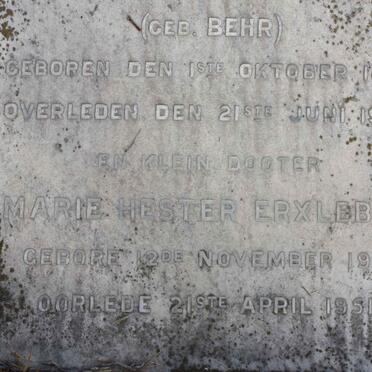 ERXLEBEN Marie Hester 1911-1951