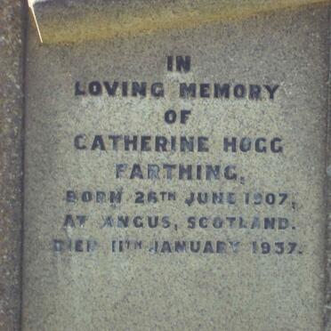 FARTHING Catherine nee HOGG 1907-1937