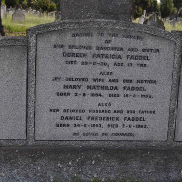 FADDEL Daniel Frederick 1893-1963 &amp; Mary Mathilda 1894-1958 :: FADDEL Doreen Patricia -1930