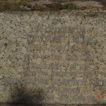 FEHRS Heinrich -1922 &amp; Constance Blanche  McLEOD -1945 :: FEHRS Caroline