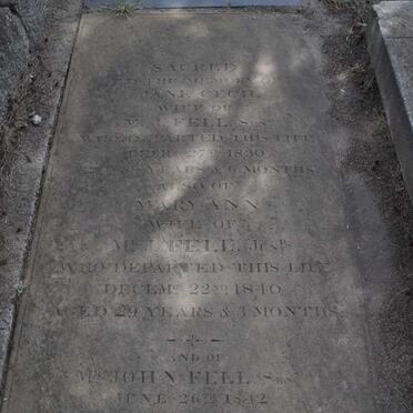 FELL Jane Cecil -1830 :: FELL Mary Ann -1840 :: FELL John -1842