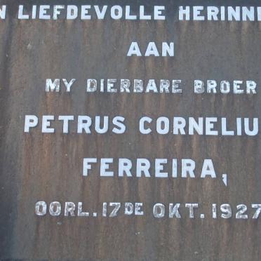 FERREIRA Petrus Cornelius -1927