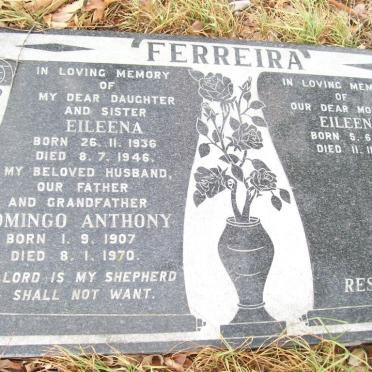 FERREIRA Domingo Anthony 1907-1970 &amp; Eileena 1910-1983 :: FERREIRA  Eileena 1936-1946